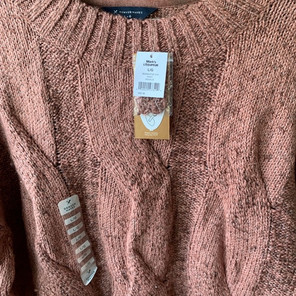 Rust/Pink Cable Knit Sweater size L - Picture 5 of 6